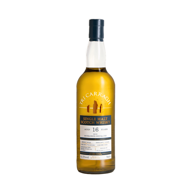 Tri Carragh Inchgower 16 Year Old Single Malt Scotch Whisky